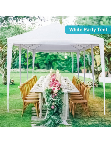 Carpa para Fiestas ANTSKU 3.05x9.14m Blanca con 8 Paredes