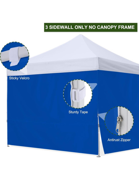 Pared Lateral Carpa Plegable HLong 10x10 Azul 3 Piezas Pared Lateral Carpa Plegable HLong 10x10 Azul 3 Piezas