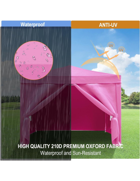 Carpa Plegable 3x3m Susici Rosa con 4 Paredes y Accesorios Carpa Plegable 3x3m Susici Rosa con 4 Paredes y Accesorios