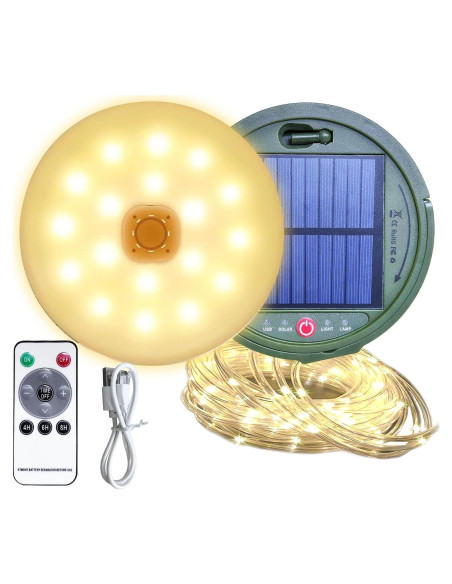 Luces de Cadena de Camping Solar SWEALEER 12m 5 Modos IP44 Luces de Cadena de Camping Solar SWEALEER 12m 5 Modos IP44
