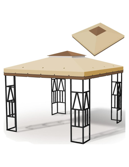 Cubierta de Gazebo Homegroove 3x3m Impermeable Doble Techo Cubierta de Gazebo Homegroove 3x3m Impermeable Doble Techo