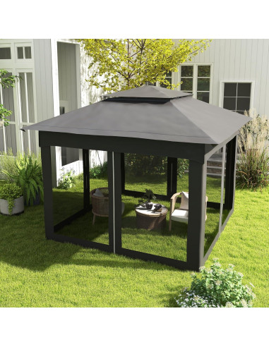 Carpa Plegable Adigyco 3.25x3.25m Gris Oscuro con Red