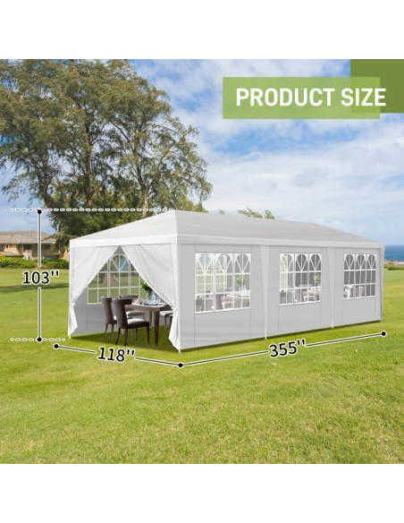 Carpa de Boda Anwick 3x9m con 8 Paredes Laterales Removibles Carpa de Boda Anwick 3x9m con 8 Paredes Laterales Removibles