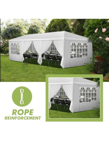 Carpa de Boda Anwick 3x9m con 8 Paredes Laterales Removibles