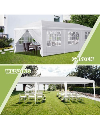 Carpa de Boda Anwick 3x9m con 8 Paredes Laterales Removibles