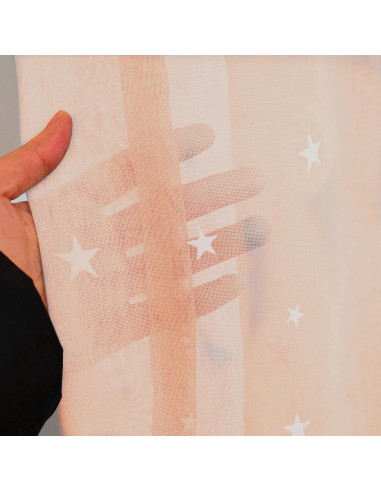 Cortinas Transparentes Eimilaly 2 Paneles 213 cm Rosa Claro