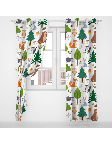 Cortinas Térmicas Opacas Trelemek 214x214 cm Animales Flores