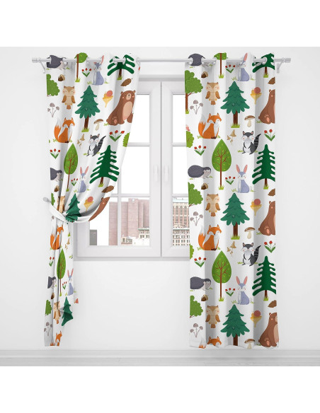 Cortinas Térmicas Opacas Trelemek 214x214 cm Animales Flores Cortinas Térmicas Opacas Trelemek 214x214 cm Animales Flores