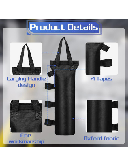 Paquete de 12 bolsas de peso para toldo Voittozege 50.8x20 cm Paquete de 12 bolsas de peso para toldo Voittozege 50.8x20 cm