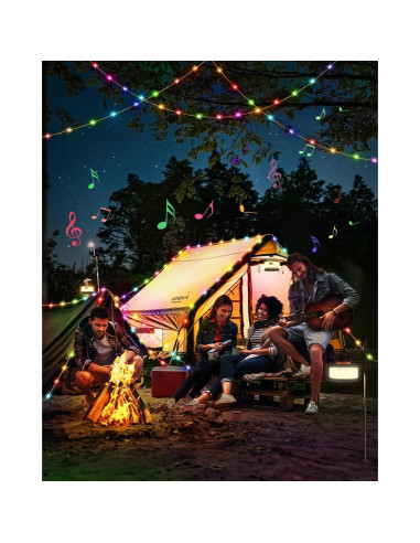 Luces de Camping RGB HomeBest 10m Recargables Impermeables