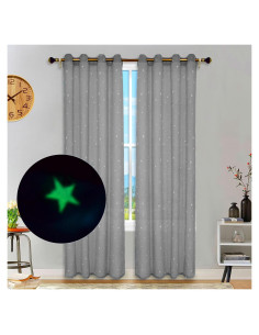 Cortinas Transparentes Eimilaly 2 Paneles 243,84 cm Estrellas