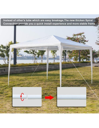 Carpa de Canopy 3x3m Simply-ME Blanca Impermeable para Fiesta