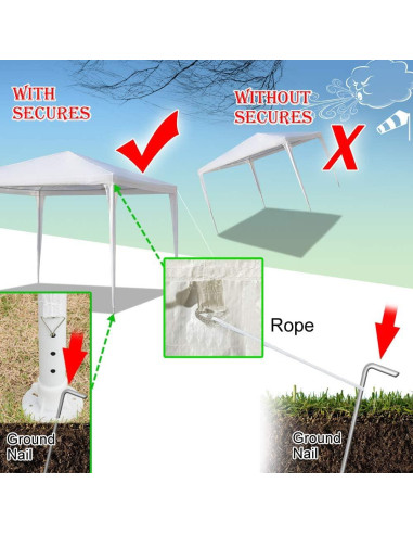 Carpa de Canopy 3x3m Simply-ME Blanca Impermeable para Fiesta