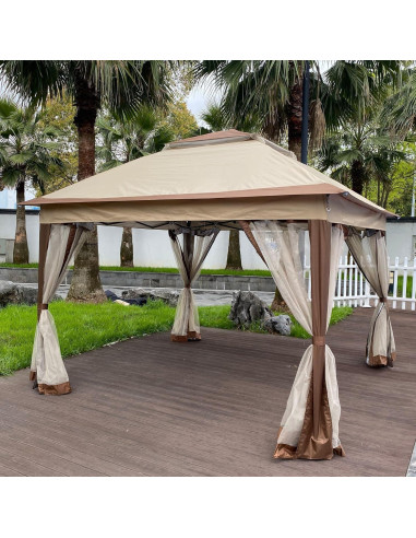 Toldo Gazebo Pop Up Lapday 3.4x3.4m con Red Desmontable