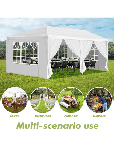 Carpa de Fiesta SMILEGEND 3.05x6.1m con 6 Paredes Removibles