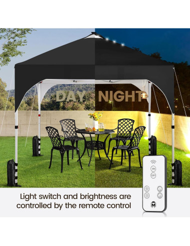 Carpa Plegable Topeakmart 3x3m con Luces LED Solares