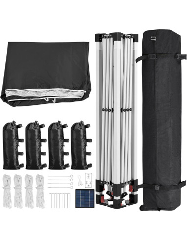 Carpa Plegable Topeakmart 3x3m con Luces LED Solares