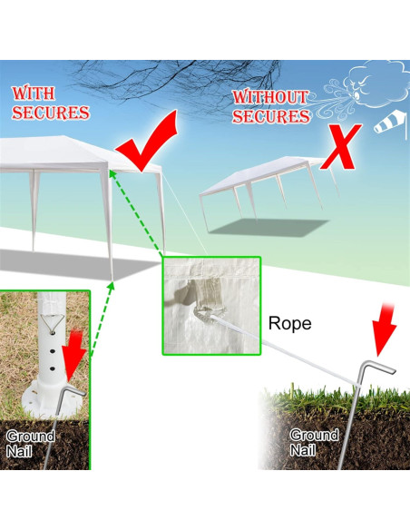 Carpa Gazebo Impermeable 3x6m VERYKE con 4 Paredes Blancas Carpa Gazebo Impermeable 3x6m VERYKE con 4 Paredes Blancas