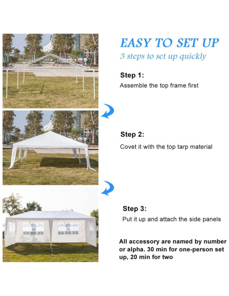 Carpa Gazebo Impermeable 3x6m VERYKE con 4 Paredes Blancas Carpa Gazebo Impermeable 3x6m VERYKE con 4 Paredes Blancas