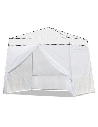 Pared Lateral Inclinada ABCCANOPY 4 Paredes Blancas 10x10ft