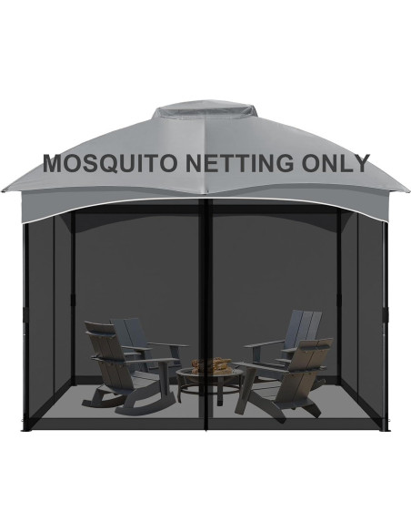 COWVIE Malla de Reemplazo para Gazebo 3.05m x 3.05m Negra COWVIE Malla de Reemplazo para Gazebo 3.05m x 3.05m Negra