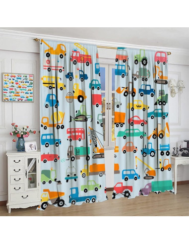 Cortinas de Niños SXXLDNG 2 Paneles 53x114 cm Caricatura
