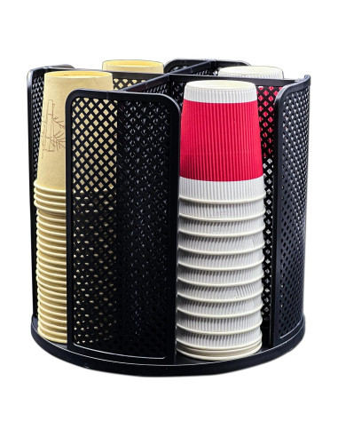 Dispensador Rotativo de Tazas de Papel CITZCFYU Negro 80 Tazas