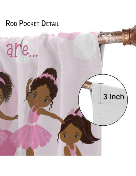 Cortinas Blackout Rosa Ballerina 2 Paneles 66x213 cm Cortinas Blackout Rosa Ballerina 2 Paneles 66x213 cm