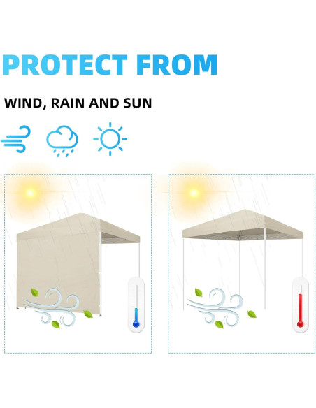 Pared Lateral Toldo Joramoy 10x10 Beige Impermeable UV Pared Lateral Toldo Joramoy 10x10 Beige Impermeable UV