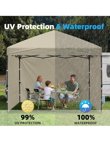 Pared Lateral Toldo Joramoy 10x10 Beige Impermeable UV