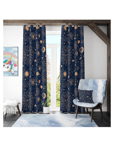 Cortina Blackout Llylumty 2 Paneles Espacial 70x160cm