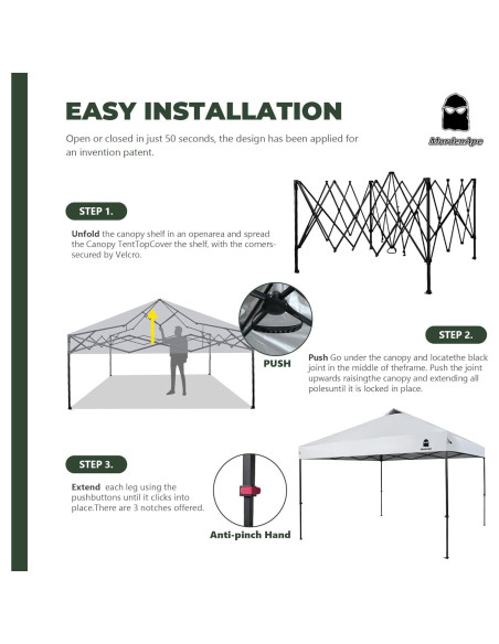 Carpa Plegable 3.05x3.05m MordenApe con Luz Mejorada Carpa Plegable 3.05x3.05m MordenApe con Luz Mejorada
