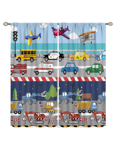 Cortinas de Niños SXXLDNG 2 Paneles 106x213 cm Autos