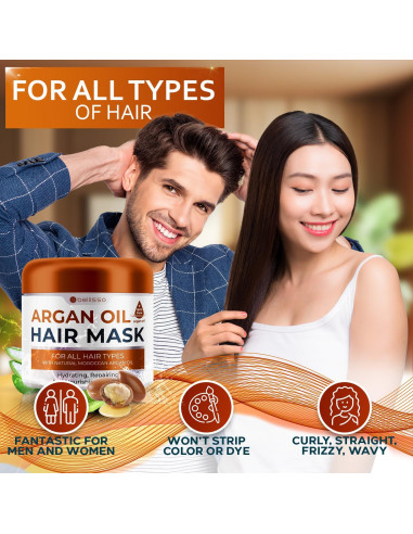 Mascarilla Hidratante Bellisso Aceite de Argán 308g - Cabello Seco