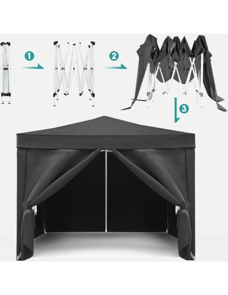Carpa Plegable 3x3m QiMaieeUSA con 4 Paredes Removibles Carpa Plegable 3x3m QiMaieeUSA con 4 Paredes Removibles