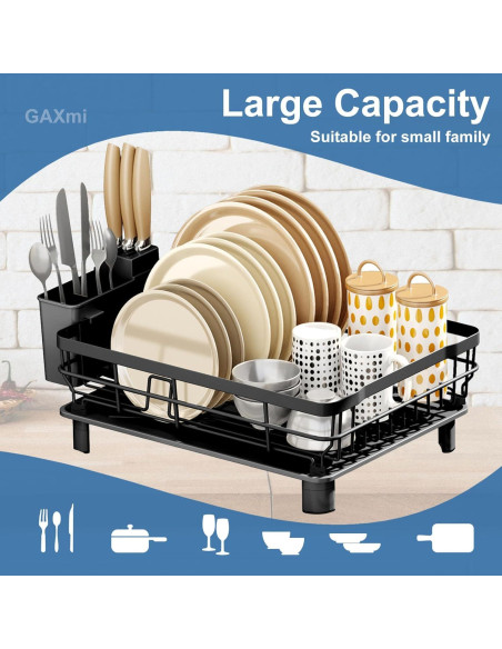 Escurridor de Platos GAXmi 1 Nivel Negro con Bandeja Drenaje Escurridor de Platos GAXmi 1 Nivel Negro con Bandeja Drenaje