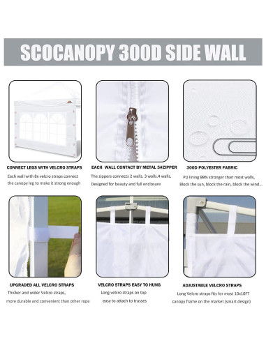 Pared Lateral para Carpa 10x10 SCOCANOPY 2 Paneles Impermeables