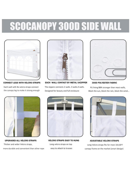 Pared Lateral para Carpa 10x10 SCOCANOPY 2 Paneles Impermeables Pared Lateral para Carpa 10x10 SCOCANOPY 2 Paneles Impermeables