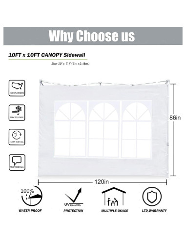 Pared Lateral para Carpa 10x10 SCOCANOPY 2 Paneles Impermeables