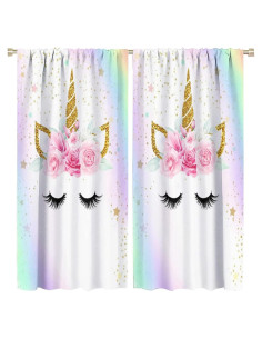 Cortinas de Unicornio SXXLDNG 2 Paneles 91x160 cm