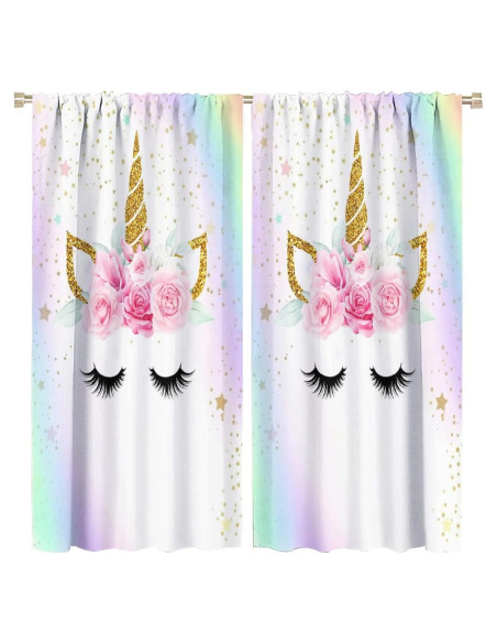 Cortinas de Unicornio SXXLDNG 2 Paneles 91x160 cm Cortinas de Unicornio SXXLDNG 2 Paneles 91x160 cm