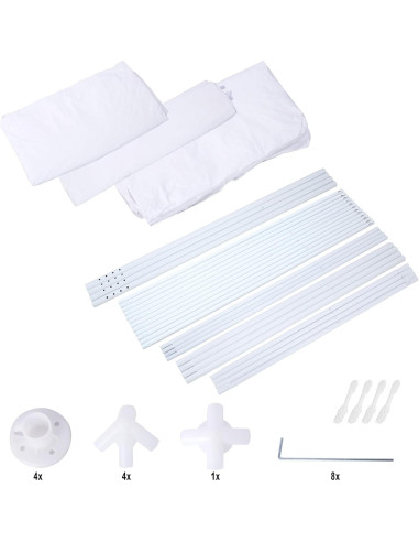 Carpa de Fiesta 3x3m YJSPSSW con 4 Paredes Removibles Blanca