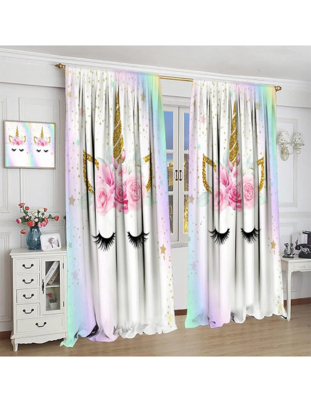 Cortinas de Unicornio SXXLDNG 2 Paneles 91x160 cm Cortinas de Unicornio SXXLDNG 2 Paneles 91x160 cm