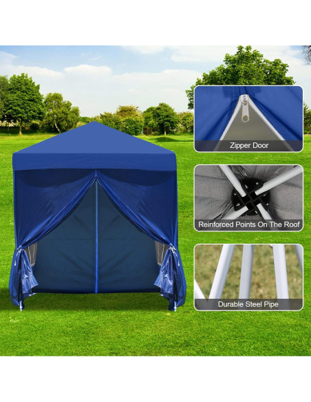 Gazebo de Jardín OFCASA 2M x 2M Impermeable Azul Gazebo de Jardín OFCASA 2M x 2M Impermeable Azul