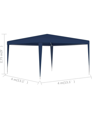Carpa de Patio TEWTX7 3x3m Resistente al Agua y UV Azul
