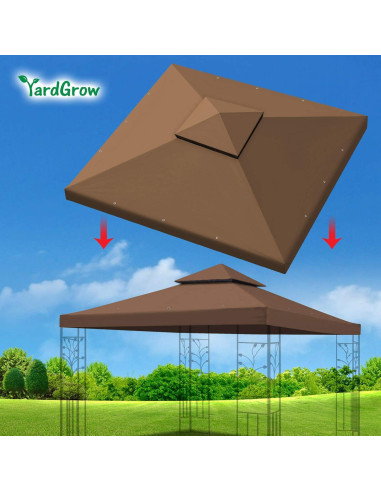 Cubierta de Reemplazo para Gazebo YardGrow 3.05m Marrón