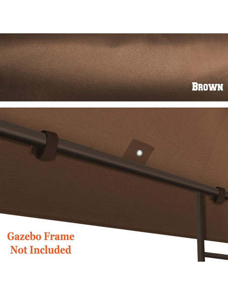 Cubierta de Reemplazo para Gazebo YardGrow 3.05m Marrón Cubierta de Reemplazo para Gazebo YardGrow 3.05m Marrón
