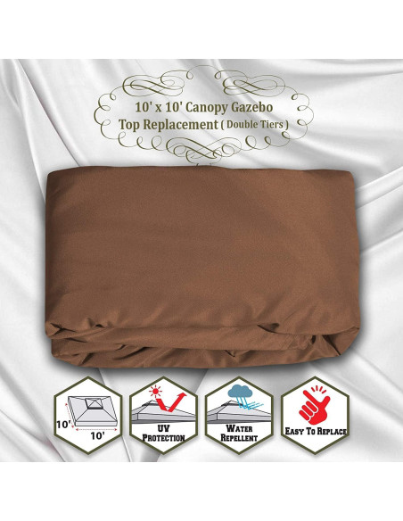 Cubierta de Reemplazo para Gazebo YardGrow 3.05m Marrón Cubierta de Reemplazo para Gazebo YardGrow 3.05m Marrón