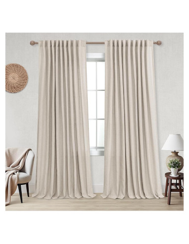 Cortinas KOUFALL de Lino Beige 2 Paneles 1.84 kg 108x183 cm