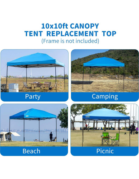 Cubierta de Toldos 3x3m MOQI Impermeable Tela Oxford 150D Cubierta de Toldos 3x3m MOQI Impermeable Tela Oxford 150D